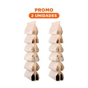 Pack2 Organizador Colgante para Ropa y Calzado Facil 6 Pares Crema