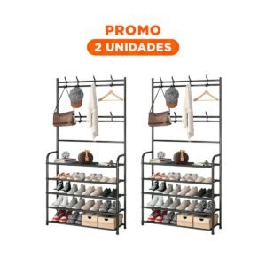 Pack2 Accesorio Colgante Vertical para Closet 5 Niveles Negro