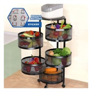 Estante Circular Multifuncional de 5 Niveles Uso Diario Organizado Y+Regalo Sticker