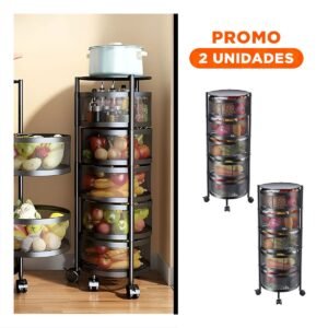 Pack2 Modulo Circular Multifuncional de 5 Niveles Color Negro para Casa
