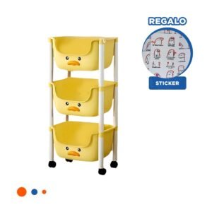 Organizador Kawaii 3 Niveles Estructura Resistente con Pato Amarillo Y+Regalo Sticker