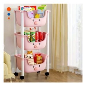 Organizador Kawaii 3 Niveles Diseno Chancho Practico para Espacios Rosado