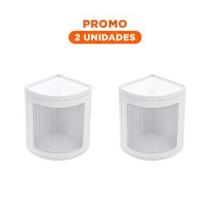 Pack2 Estantero Acrilico Base Giratoria Diseno Compacto y Funcional Blanco