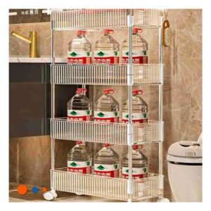 Carrito Lateral 4 Niveles con 4 Ruedas Diseno Practico para Casa Acrilico