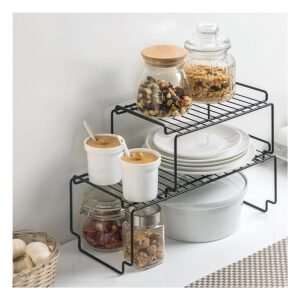 Estante Organizador Apilable Color Negro para el Orden en su Vivienda Linda