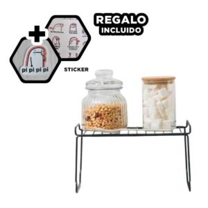Estante Organizador Apilable Color Negro de Material Fuerte en su Hogar Y+Regalo Sticker