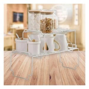 Estante Organizador Apilable Color Blanco para el Orden en su Vivienda Linda