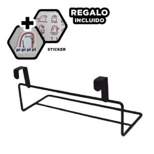 Toallero Colgable 11x9x24 cm Negro de Material Fuerte en su Hogar Y+Regalo Sticker