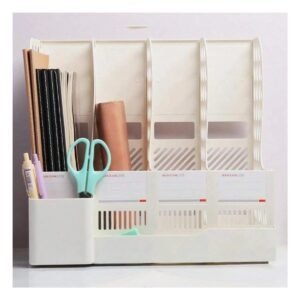 Soporte Archivo Flexible 31x30.5x34cm para Revistas y Libros Blanco