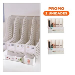 Pack2 Archivador Flexible 31x30.5x34cm Diseno Corazones Revistas Blanco