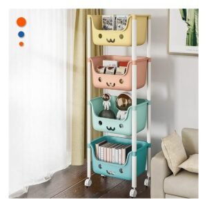 Juguetero Infantil con Caritas 4 Niveles Diseno Divertido y Practico Multicolor