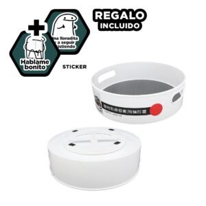 Base Giratoria 360 Grados 6.7cmx22.5cm Blanco Talla S de Material Fuerte Y+Regalo Sticker