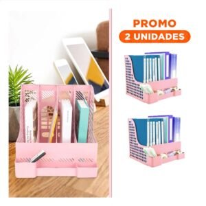Pack2 Archivador Flexible 31x30.5x34cm Diseno Corazones Revistas Rosado