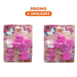 Pack2 Juguete de Burbujas con Unicornio para Diversion Continua