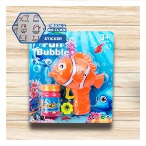 Emisor de Burbujas con Estilo de Pez para Juegos Recreativos Y+Regalo Sticker