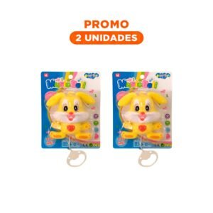 Pack2 Cascabel Musical de Conejo Amarillo a Cuerda para Cuna de Bebe para Descanso