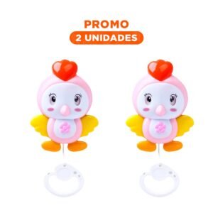 Pack2 Juguete Musical de Pajaro Rosado para Cuna y Estimulo Sensorial Temprano