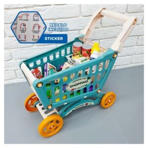 Carro de Supermercado con Accesorios para Infantes Juego de Compras Y+Regalo Sticker
