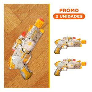 Pack2 Lanzador de Sonido Laser Plateado con Luz para Juegos de Movimiento
