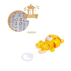 Sonaja Tigre a Cuerda amarillo con Sonido Musical Suave para Uso Diario Y+Regalo Sticker