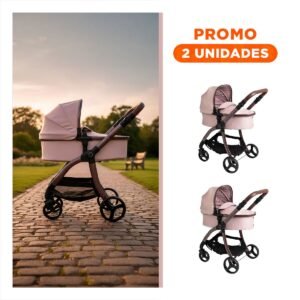 Pack2 Transportador de Muneca Capazo Violeta Claro 79x48x84cm para Juego de Roles