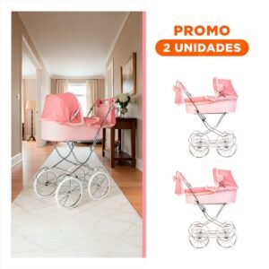 Pack2 Vehiculo de Muneca Estilo Clasico Espanol Rosado 78x41.5x95cm Infantil