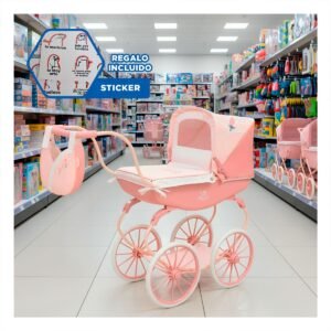 Paseador de Muneca Reborn Vintage Tulipe Rosado 38x65x84cm Diseno Clasico Y+Regalo Sticker