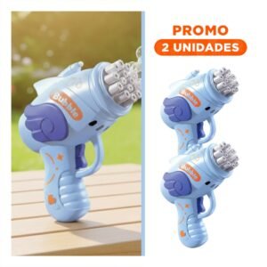 Pack2 Dispensador de Burbujas Infantil con Alitas Celeste para Uso Diario