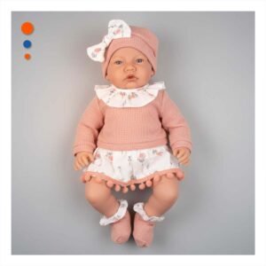 Figura Kiki Baby 42cm con Polo Short y Gorro Rosado para Juego Creativo