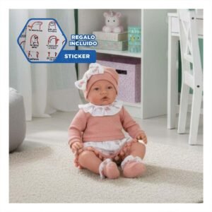 Figura Baby Kiki 42cm con Vestimenta Rosado Polo Short y Gorro Y+Regalo Sticker