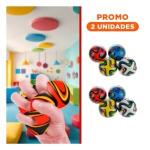 Pack2 Articulo Deportivo de Pelotas Antiestres Set12 Rayas Curvas Colores para Relax