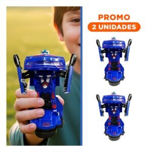 Pack2 Carro Robot Transformable para Niños y Diversion Color Azul