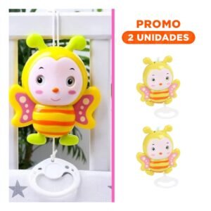 Pack2 Sonajero Abeja Musical a Cuerda Amarillo para Bebe Hogar Sonido Clasico