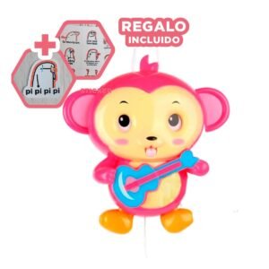 Peluche Musical Mono a Cuerda Rosado para Decoracion Hogar y Juego Suave Y+Regalo Sticker