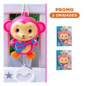Pack2 Accesorio Musical Mono a Cuerda Rosado para Decoracion y Ambiente Alegre