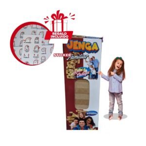 Jenga Familiar Desafio o Castigo 48 Piezas Madera Juego con Retos y Diversion Y+Regalo Sticker
