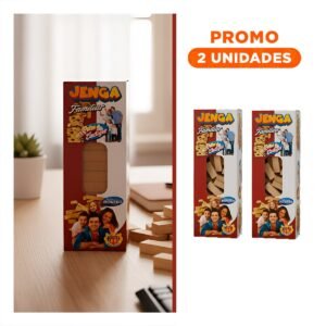 Pack2 Torre Familiar Desafio o Castigo 48 Piezas Madera Juego de Reto y Diversion