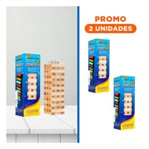 Pack2 Juego de Torre Apilable de Madera para Diversion Familiar