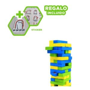 Bloques de Madera para Publico Infantil con 3 Rompecabezas Recreativa Y+Regalo Sticker