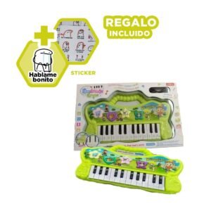 Piano Musical Verde con Teclas y Sonidos para Actividad Y+Regalo Sticker