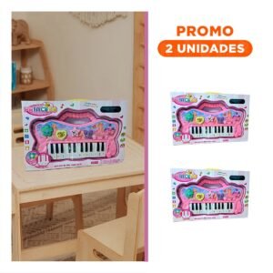Pack2 Teclado Musical Rosado con Piano y Sonidos para Diversion
