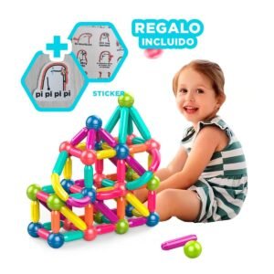 Combo Magnetico Educativo con Piezas Creativas para Construccion Libre en Casa Y+Regalo Sticker