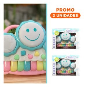 Pack2 Piano Didactico Musical de Sol con Teclas Sonoras Azul Claro