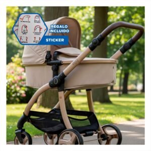 Coche para Muneca Capazo Beige 79x48x84cm Estilo Clasico y Juego Infantil Y+Regalo Sticker