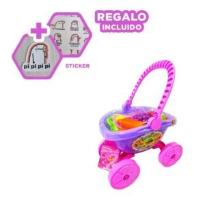 Carretilla Canasta de Verduras para Cocina y Hogar con Ruedas Firme y Estable Y+Regalo Sticker