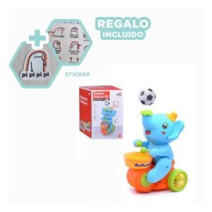 Elefante con Tambor Celeste para Niños Colorido y Musical Y+Regalo Sticker