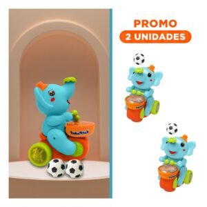 Pack2 Animal con Tambor Celeste para Niños Colorido y Creativo