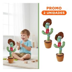 Pack2 Muñeco Verde que Repite lo que Hablas con Sombrero Marron para Niños