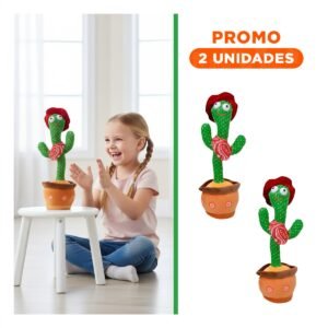 Pack2 Figura Verde que Repite lo que Hablas con Sombrero Rojo para Niños