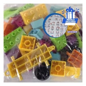 Cubos de Construccion Multicolor en Balde para Creatividad y Diversion en Casa Y+Regalo Sticker